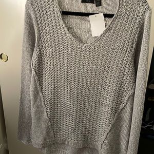 Grey v neck sweater NWT